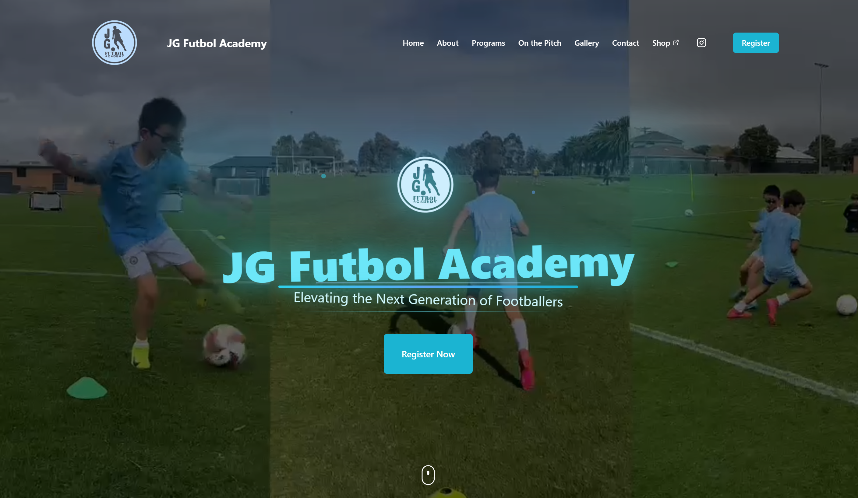 Homepage preview for JG Futbol Academy