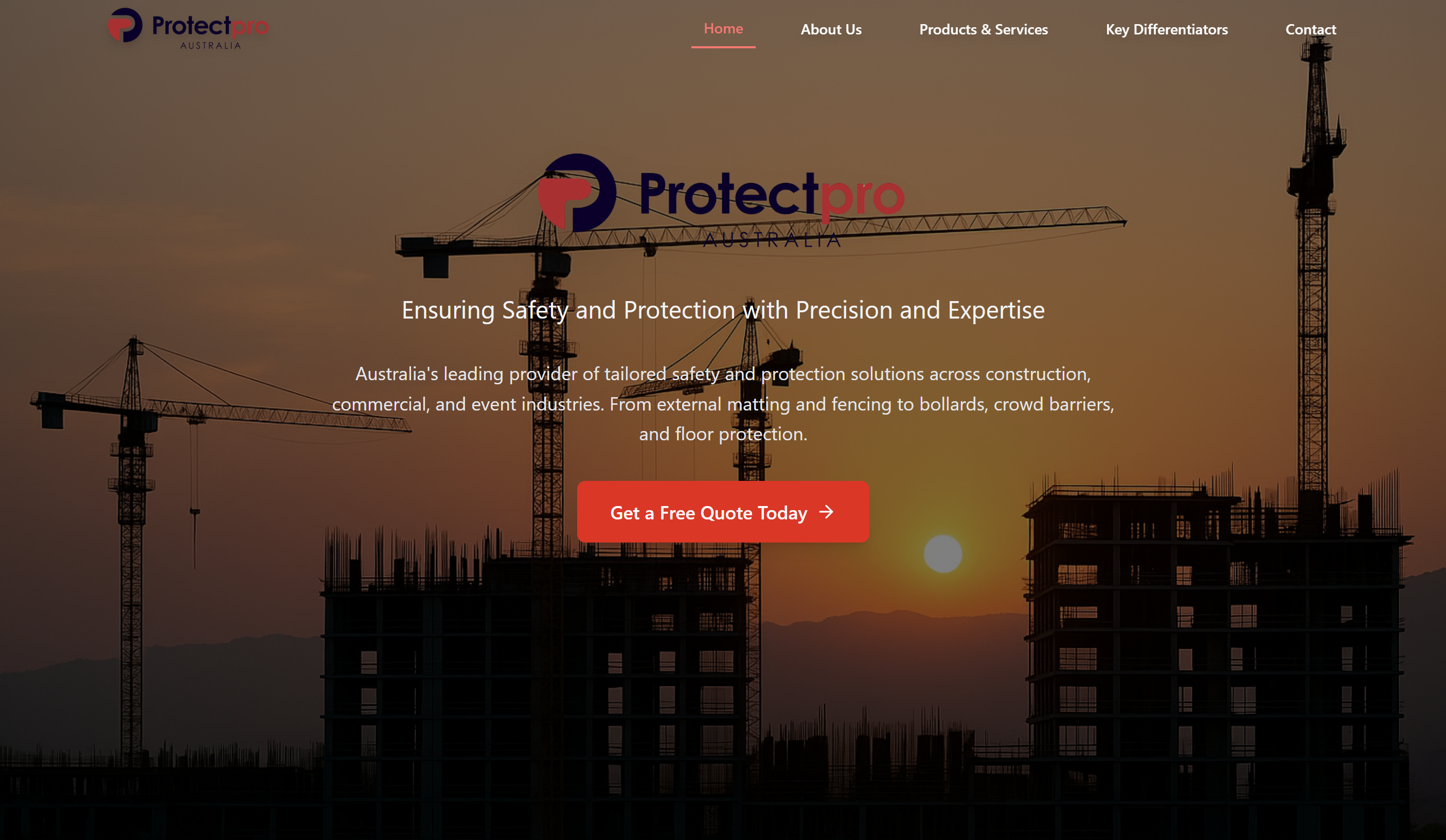 Homepage preview for ProtectPro Australia